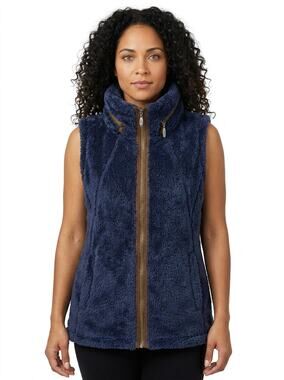 NWT i5 Apparel Navy Fleece Full Zip Hooded Lined Jacket Women Size L